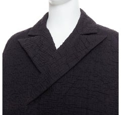 JOHN ROCHA Vintage black plisse textured flare front raglan coat US38 M