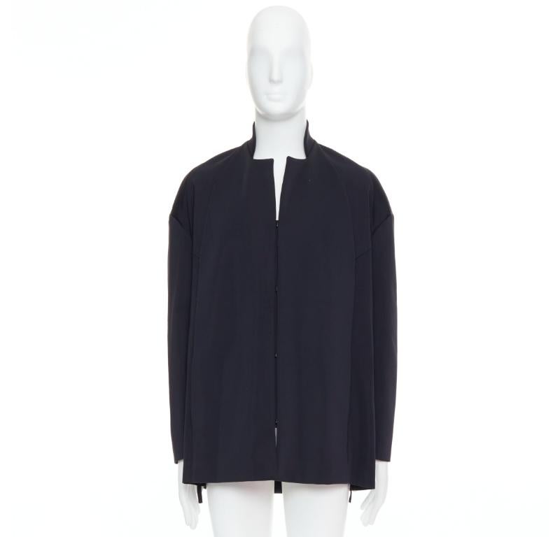 JOHN ROCHA Vintage black scuba panelled shoulder minimal coat UK40 L For Sale 5
