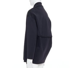 JOHN ROCHA Vintage black scuba panelled shoulder minimal coat UK40 L
