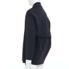JOHN ROCHA Vintage black scuba panelled shoulder minimal coat UK40 L
