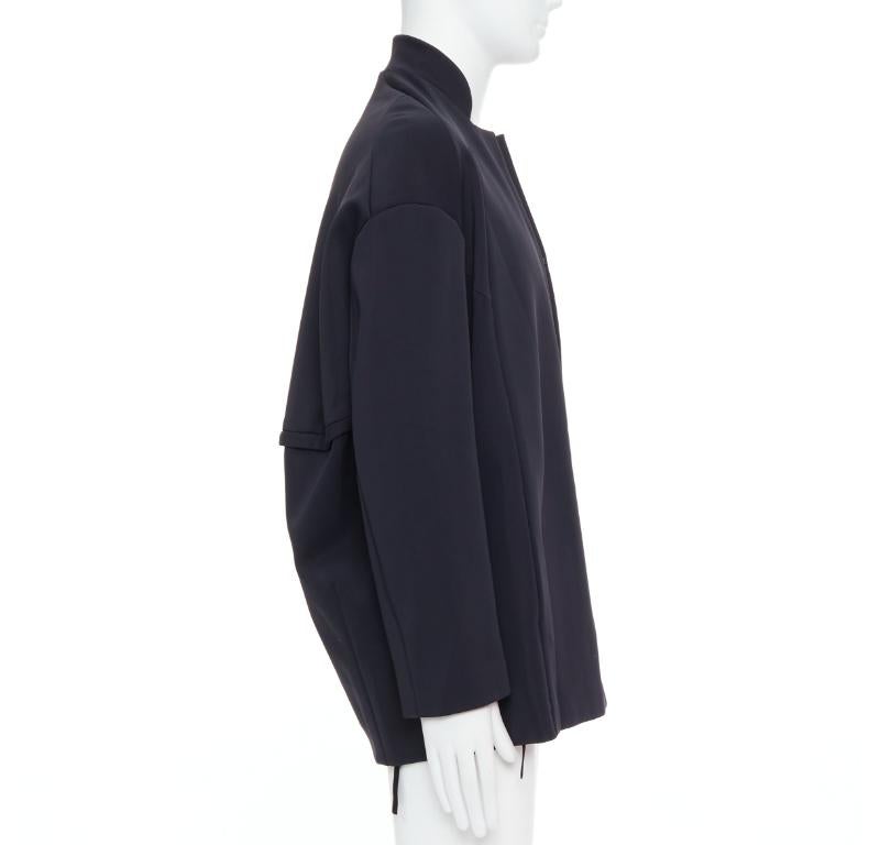 Men's JOHN ROCHA Vintage black scuba panelled shoulder minimal coat UK40 L For Sale