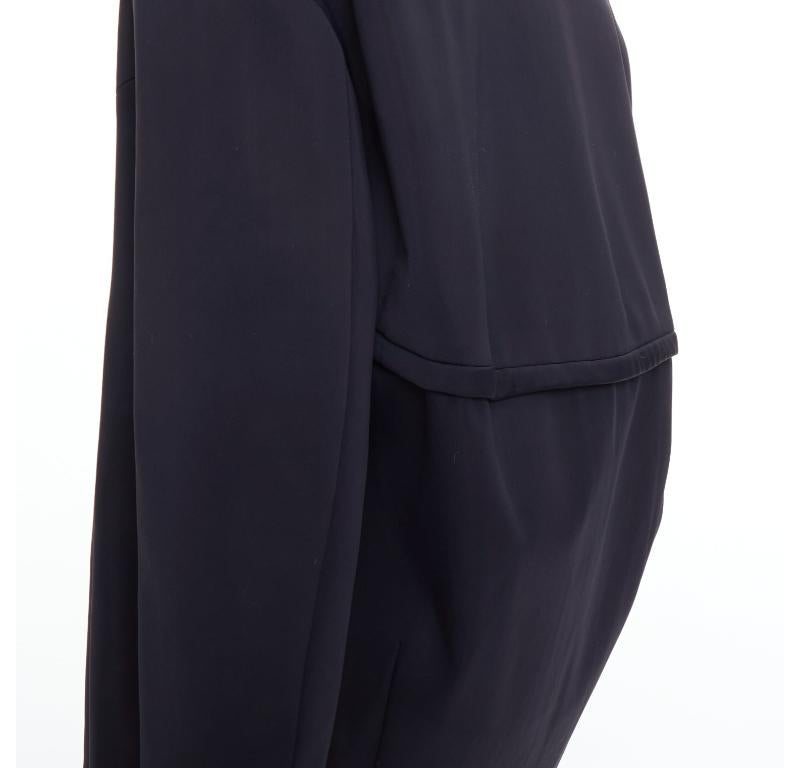 JOHN ROCHA Vintage black scuba panelled shoulder minimal coat UK40 L For Sale 2