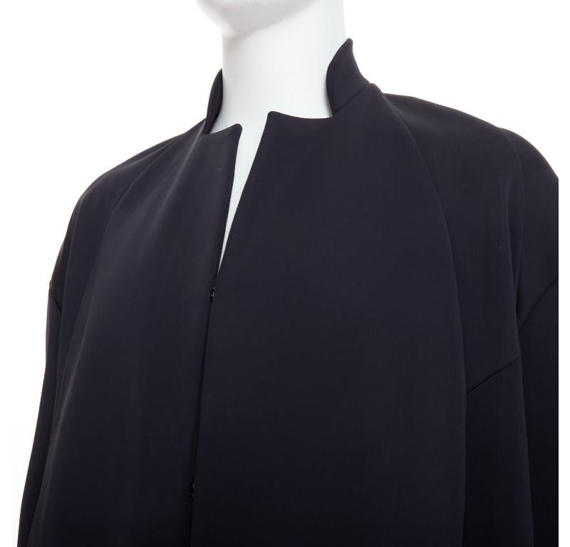 JOHN ROCHA Vintage black scuba panelled shoulder minimal coat UK40 L For Sale 3