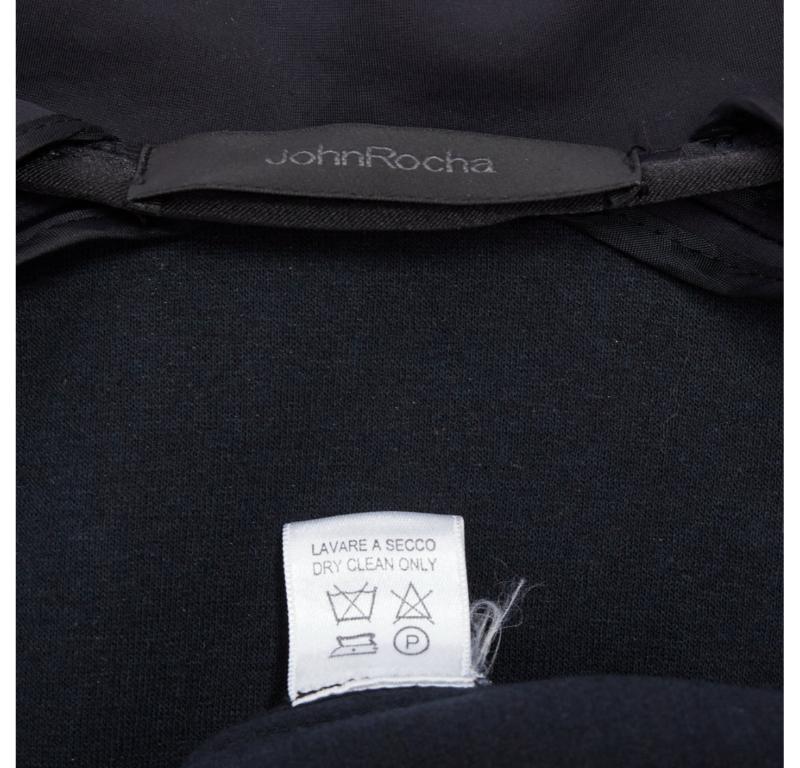 JOHN ROCHA Vintage black scuba panelled shoulder minimal coat UK40 L For Sale 4