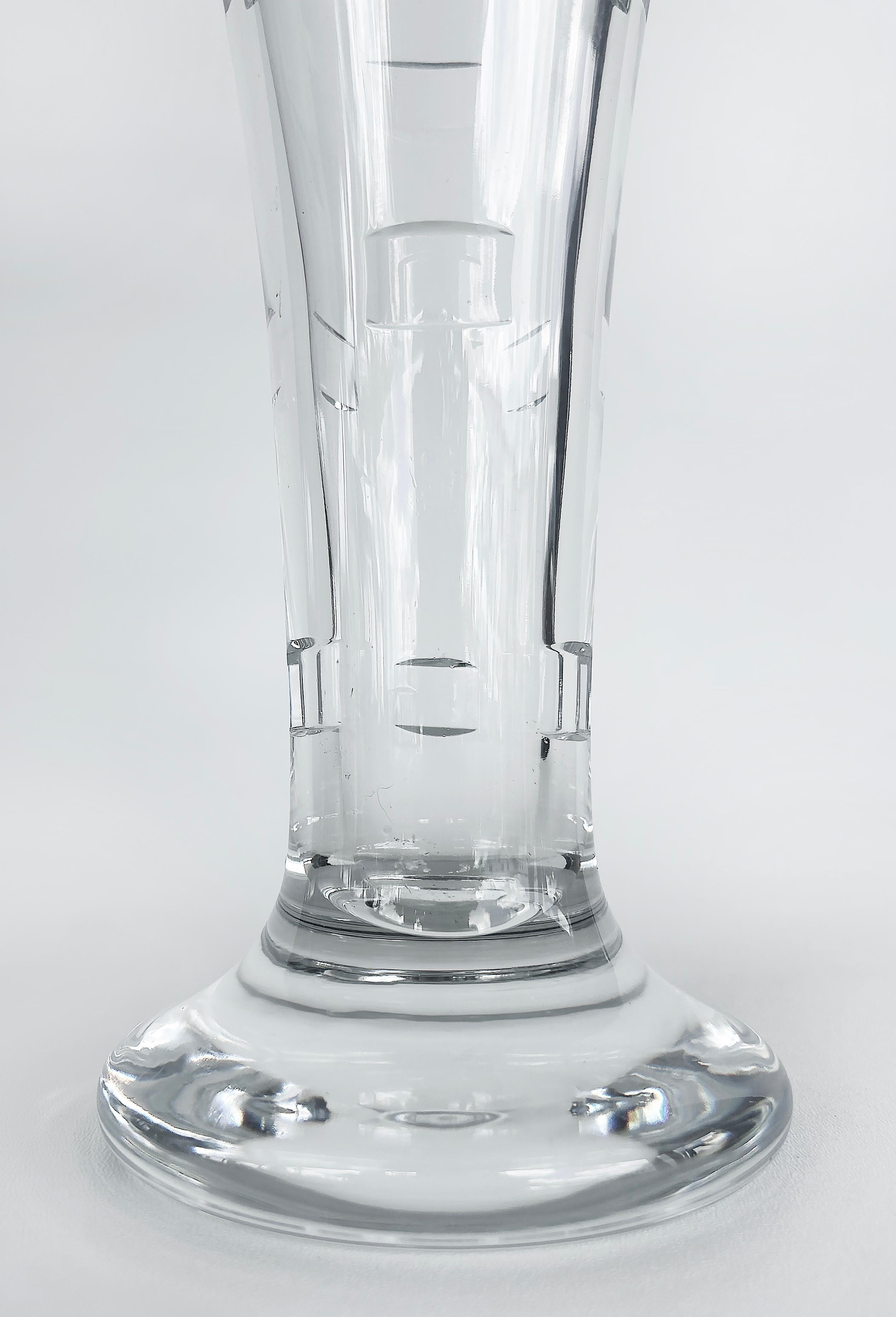 20th Century John Rocha Waterford Cut Crystal Large Geo Vase,  Art Deco Style For Sale