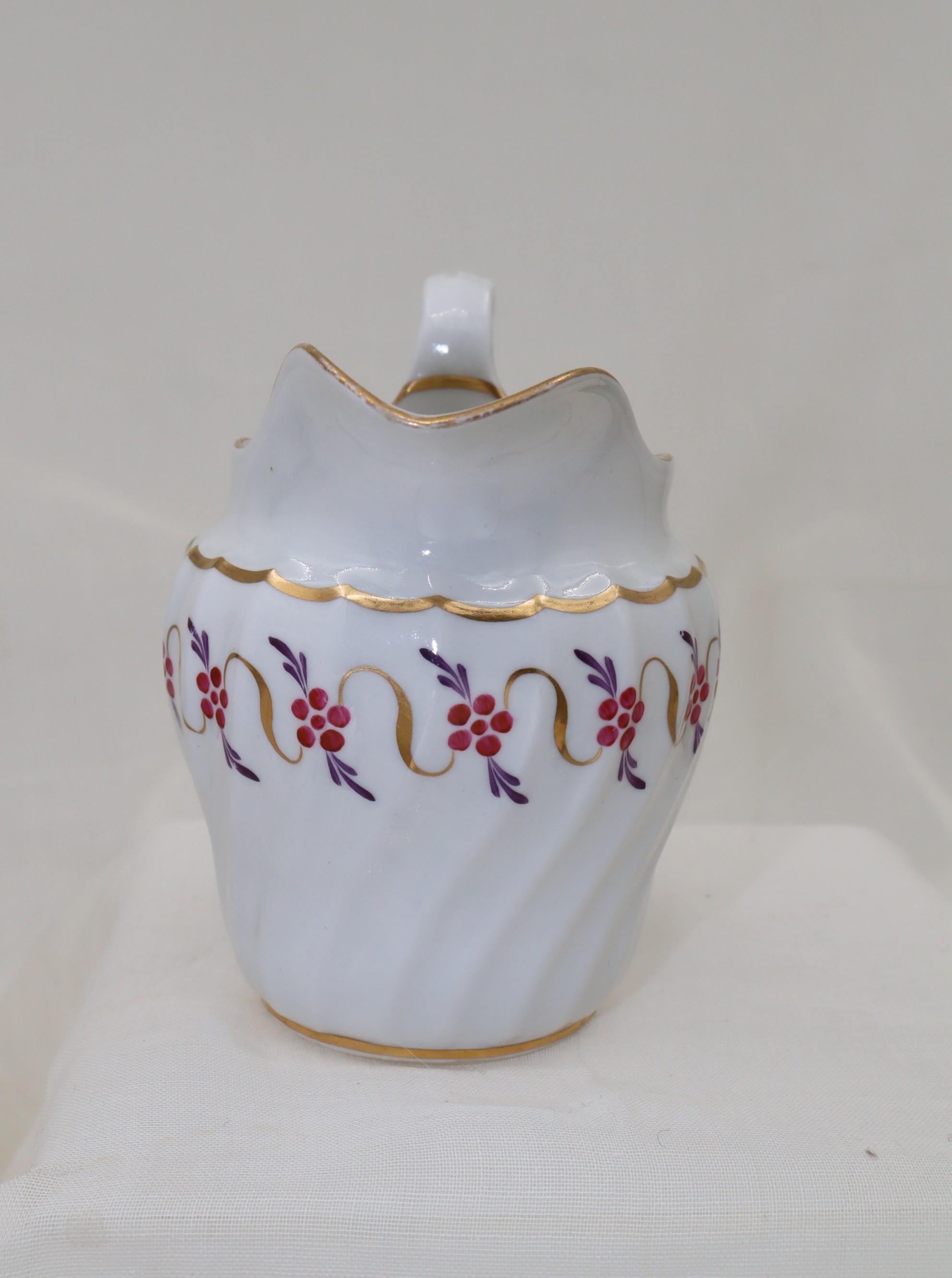George III John Rose, Coalport fluted milk jug or creamer For Sale
