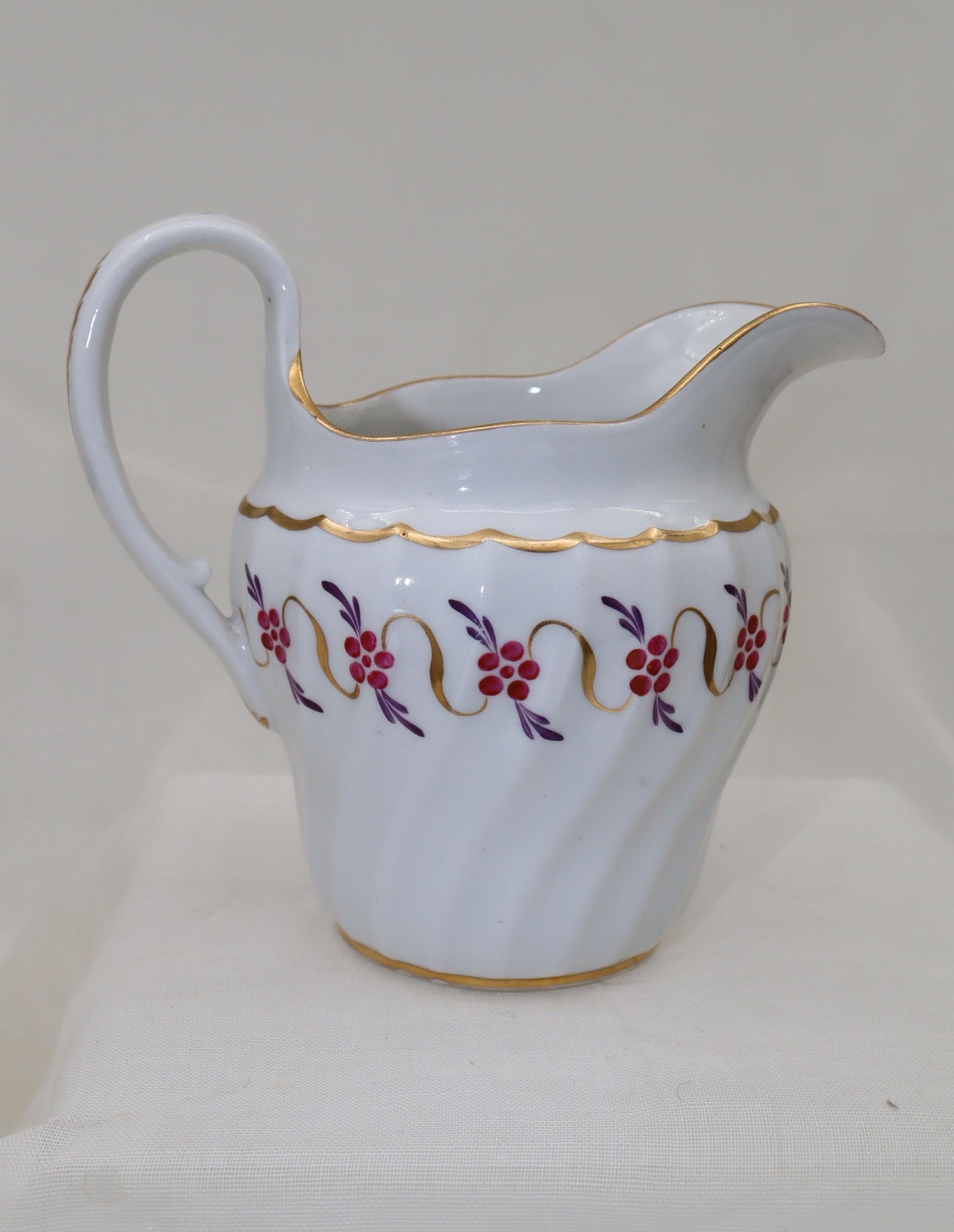 English John Rose, Coalport fluted milk jug or creamer For Sale
