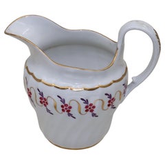 Antique John Rose, Coalport fluted milk jug or creamer