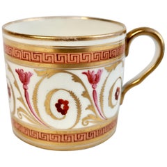 Antique John Rose Coalport Orphaned Coffee Can Gilt, Peach and Pink, Regency, circa 1810