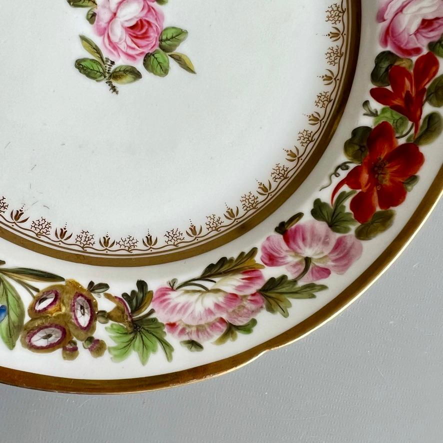 Coalport-Teller von John Rose, Füllhornblumen, T. Baxter Studio, um 1805 (1) im Angebot 2