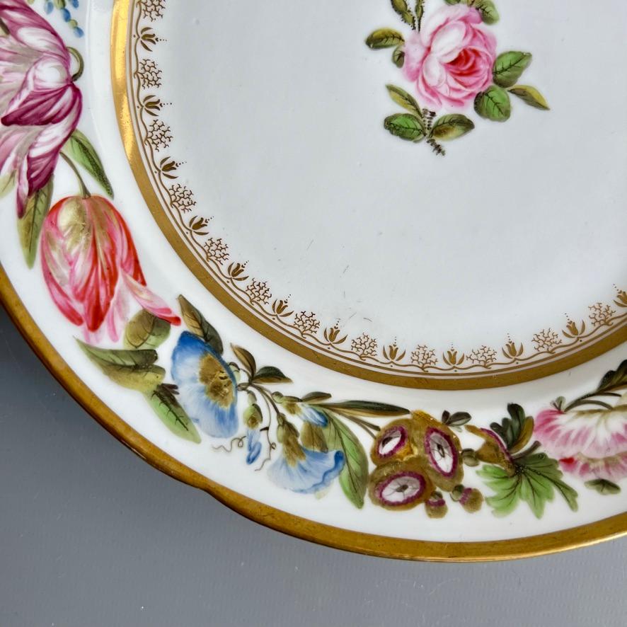 Coalport-Teller von John Rose, Füllhornblumen, T. Baxter Studio, um 1805 (1) im Angebot 3
