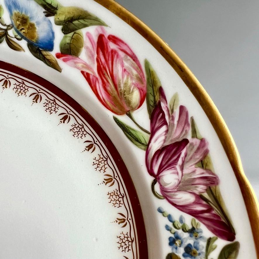 Coalport-Teller von John Rose, Füllhornblumen, T. Baxter Studio, um 1805 (1) im Angebot 4