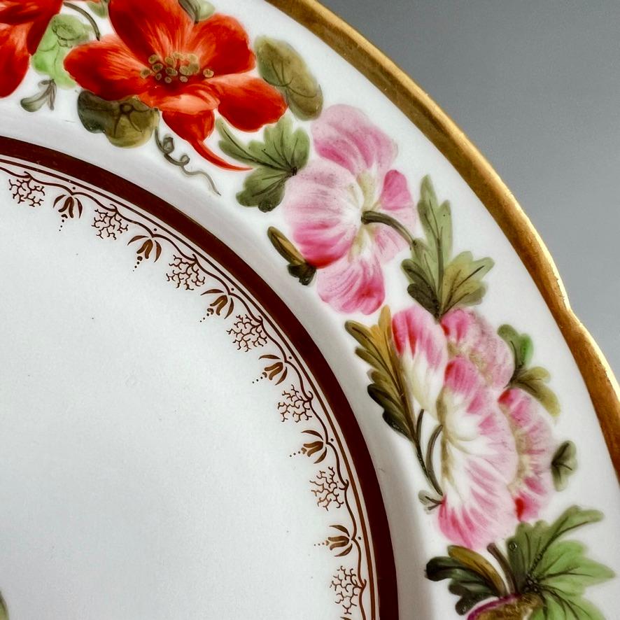Coalport-Teller von John Rose, Füllhornblumen, T. Baxter Studio, um 1805 (1) im Angebot 5