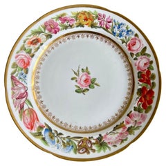 Assiette de Coalport John Rose, Abundant Flowers, T. Baxter Studio, vers 1805 (1)