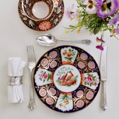 John Rose Coalport Plate, Sèvres Style Birds and Flowers, circa 1815