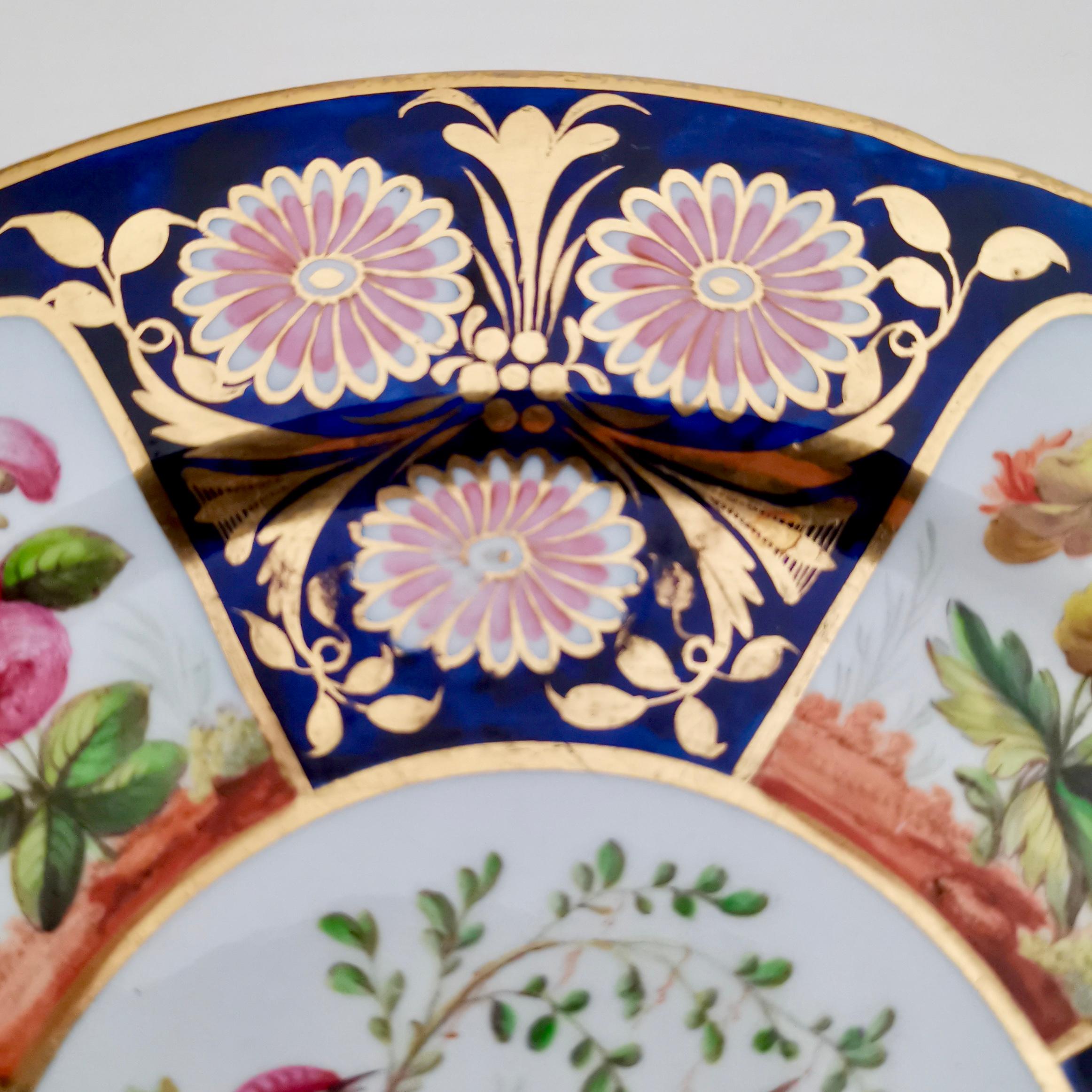 John Rose Coalport Plate, Sèvres Style Birds and Flowers, circa 1815 In Good Condition In London, GB