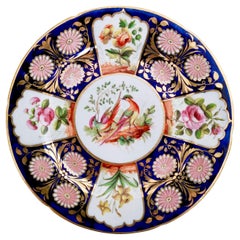 John Rose Coalport Plate, Sèvres Style Birds and Flowers, circa 1815