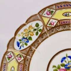 John Rose Coalport Plate, Yellow Church Gresley Pattern, Regency, circa 1810