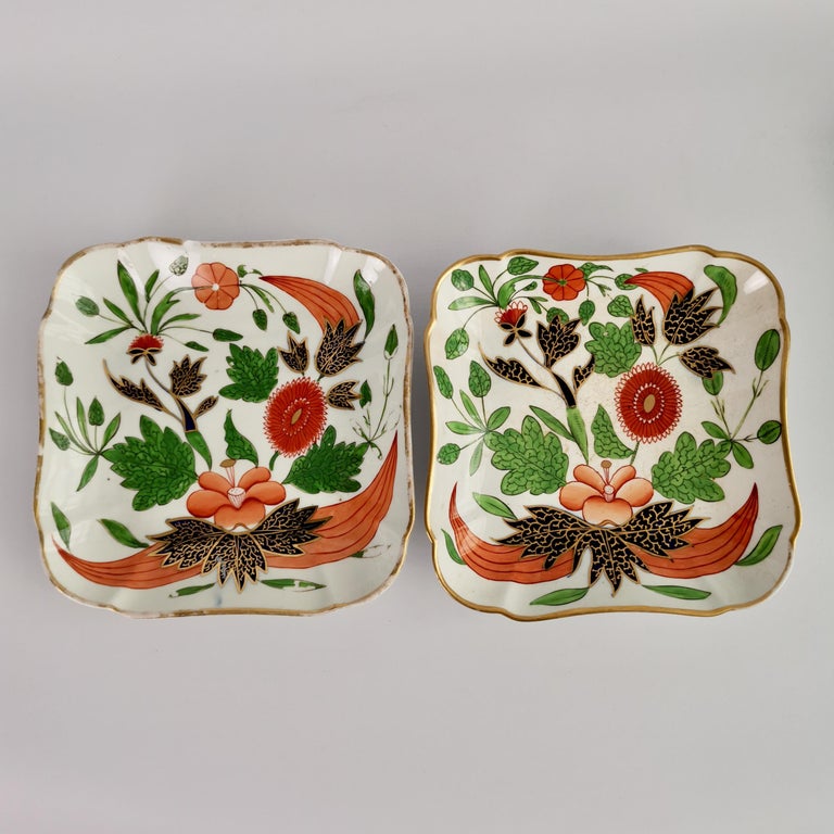 John Rose Coalport Porcelain Dessert Service, Japan Imari Pattern