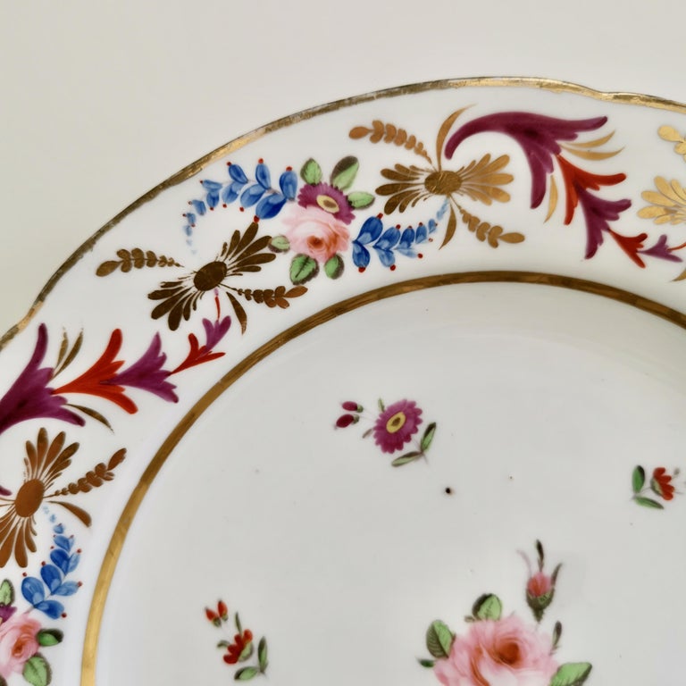 John Rose Coalport Porcelain Plate, Improved Feldspar, Regency Pattern