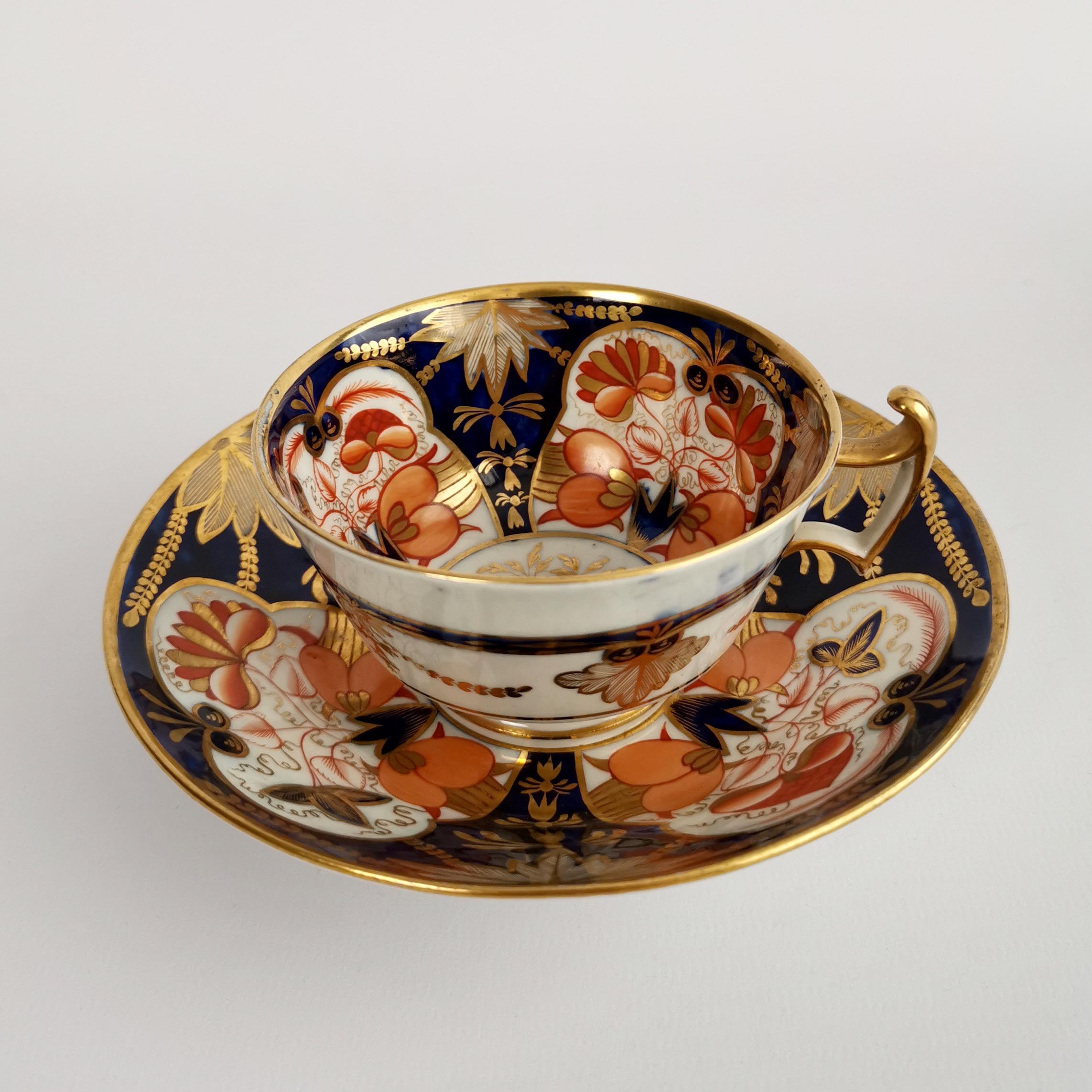 John Rose Coalport Porcelain Tea Service, Regency Imari Patt. 128, circa 1815 6
