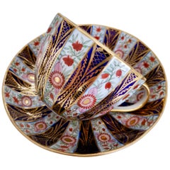 John Rose Coalport Porcelain Teacup Polychrome Cobalt Blue 18-Faceted circa 1800