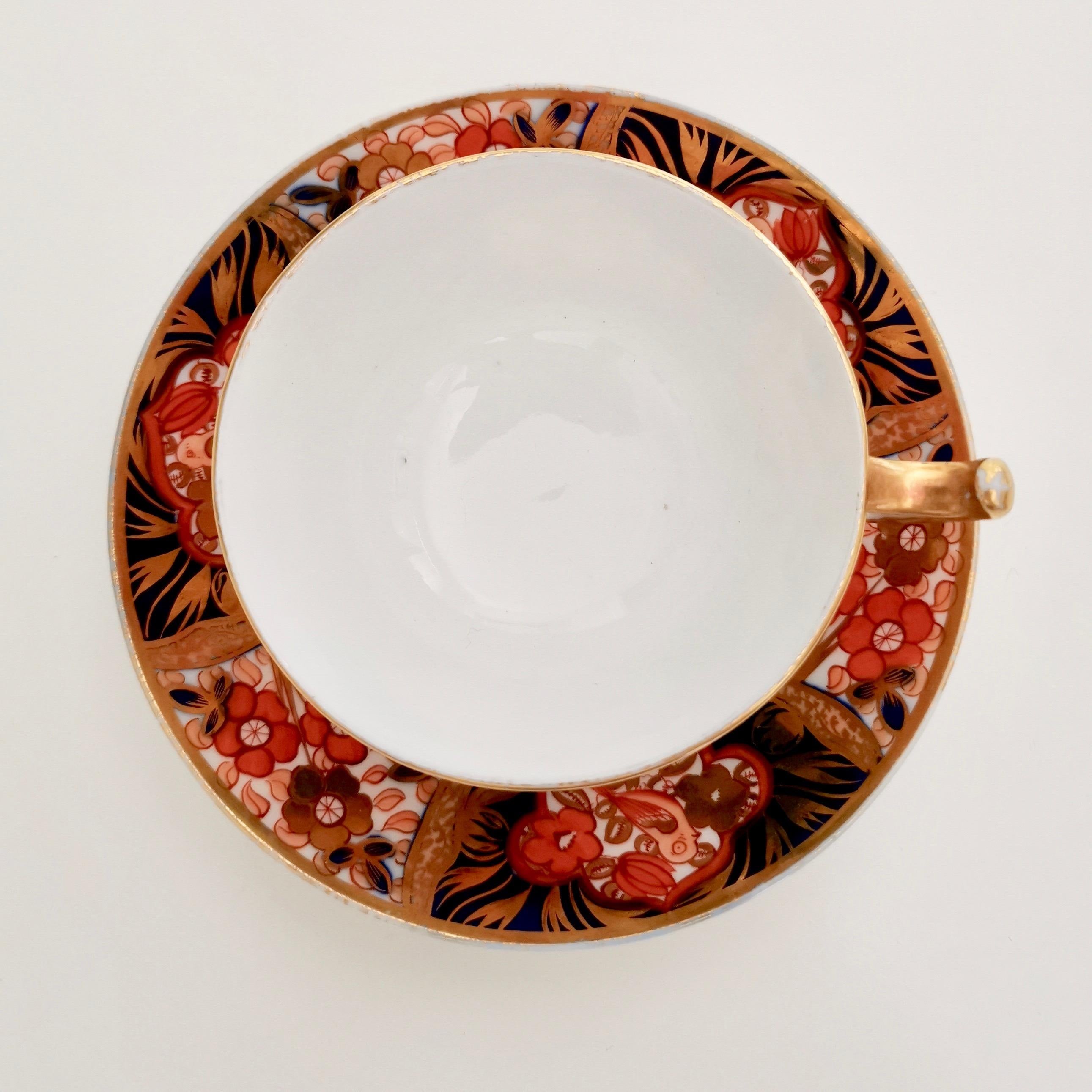 Hand-Painted John Rose Coalport Porcelain Teacup, Red Japan Imari with Birds, Regency, 1815