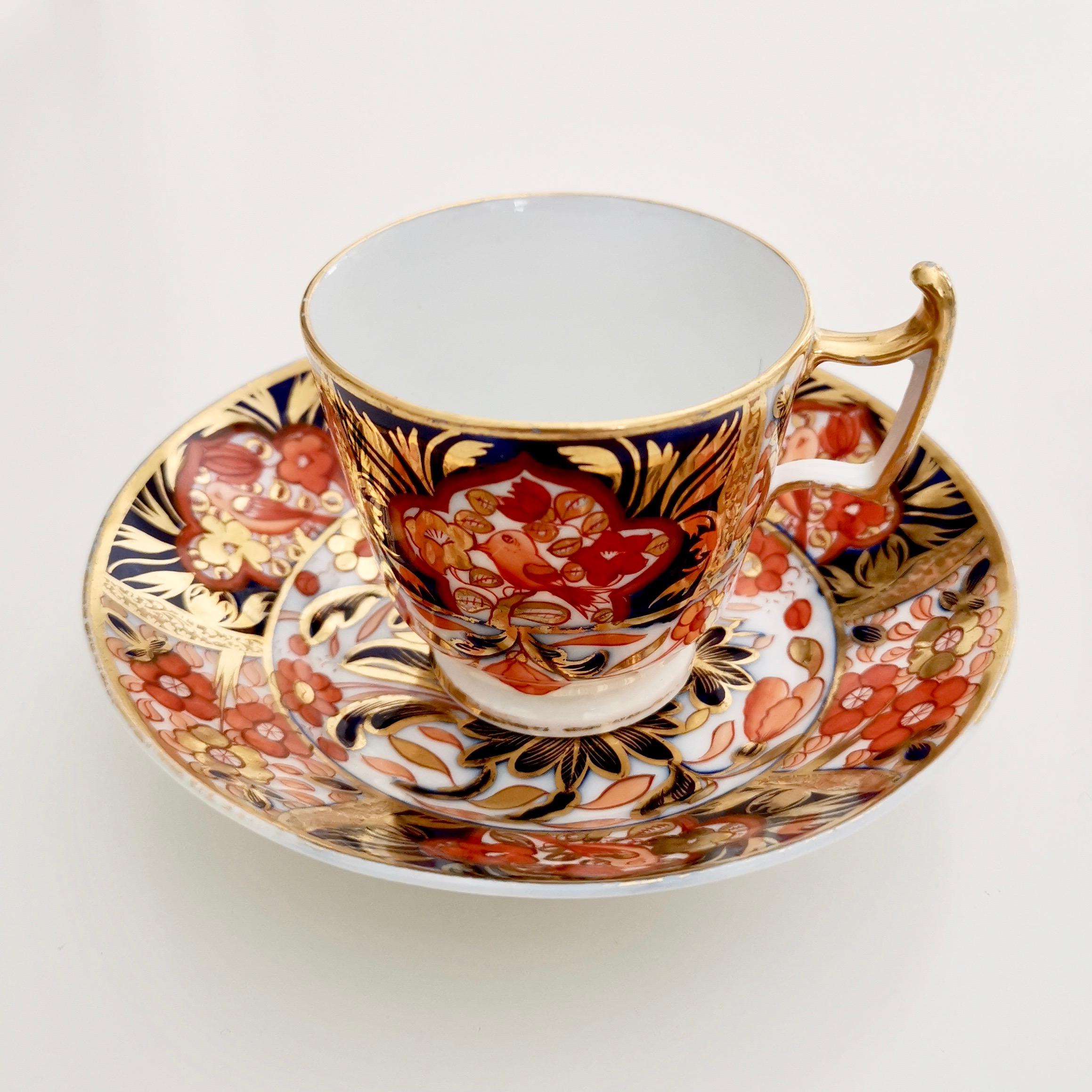 John Rose Coalport Porcelain Teacup, Red Japan Imari with Birds, Regency, 1815 In Good Condition In London, GB