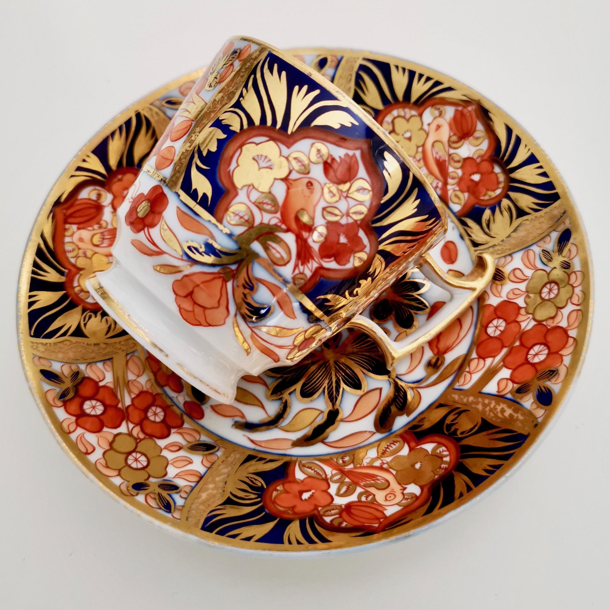 Early 19th Century John Rose Coalport Porcelain Teacup, Red Japan Imari with Birds, Regency, 1815