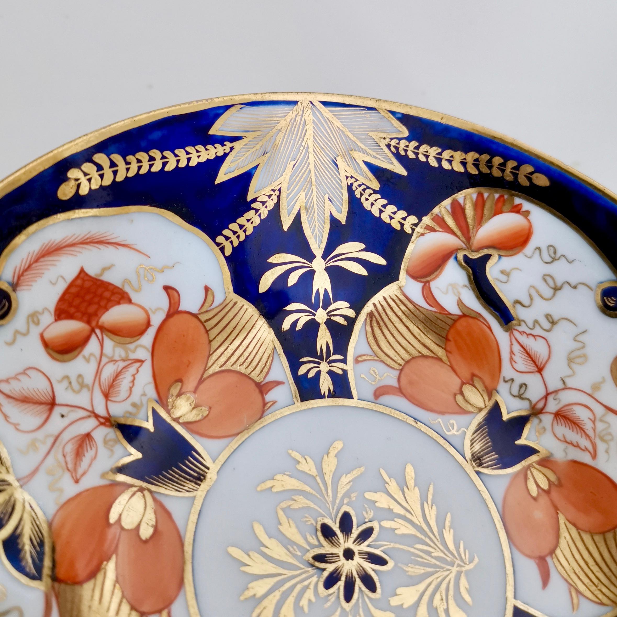 John Rose Coalport Porcelain Teacup, Japan Imari Orange, Regency ca 1815 5