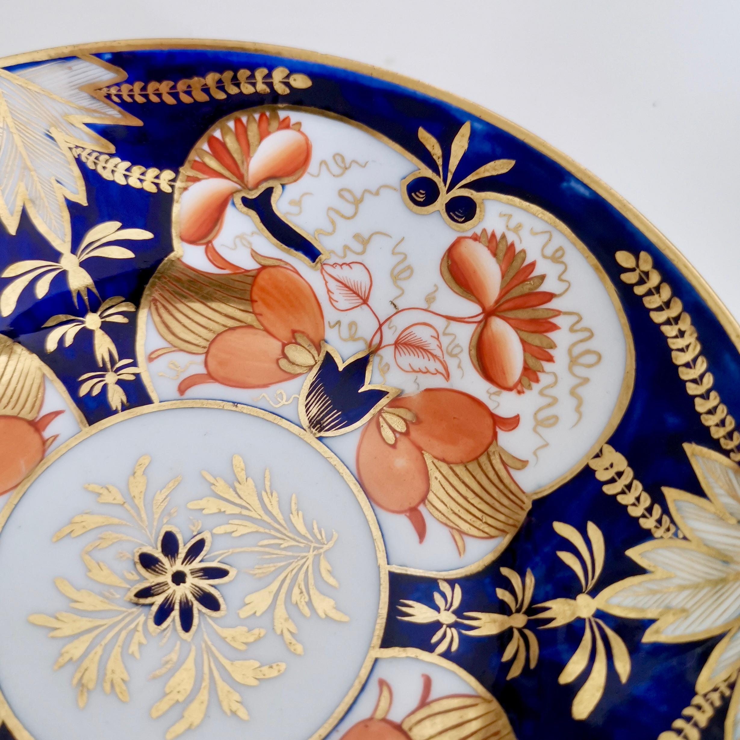 John Rose Coalport Porcelain Teacup, Japan Imari Orange, Regency ca 1815 6