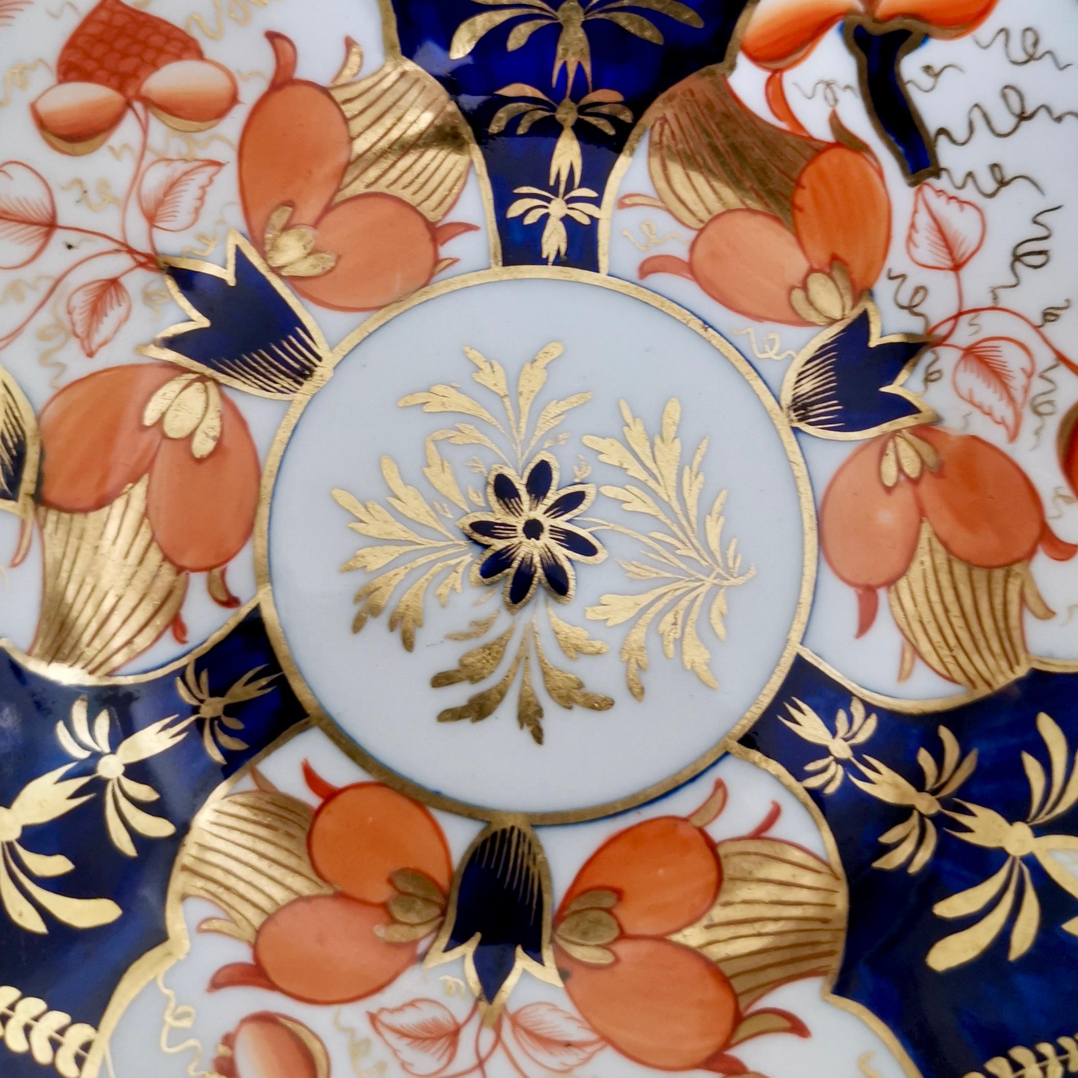 John Rose Coalport Porcelain Teacup, Japan Imari Orange, Regency ca 1815 7