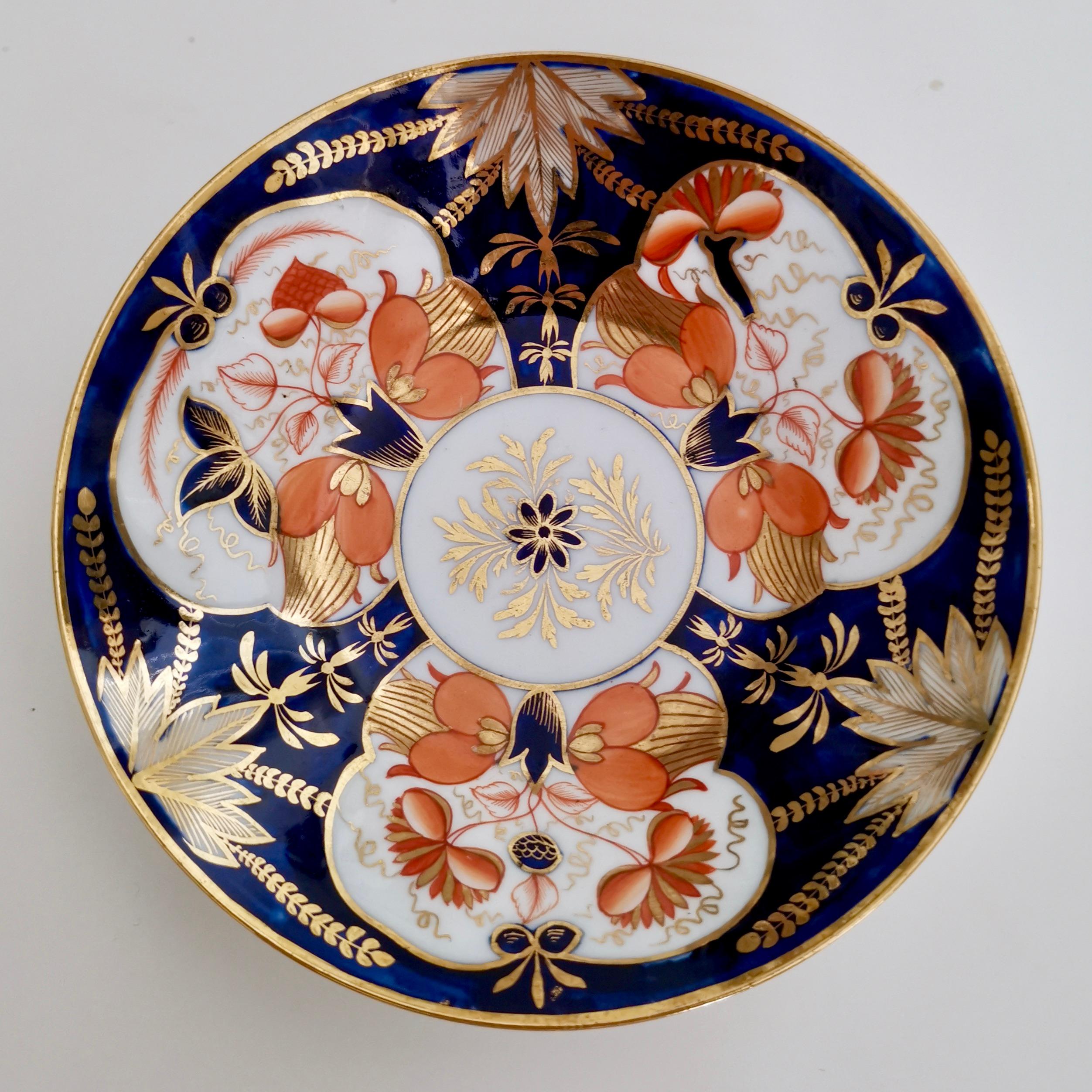 Hand-Painted John Rose Coalport Porcelain Teacup, Japan Imari Orange, Regency ca 1815