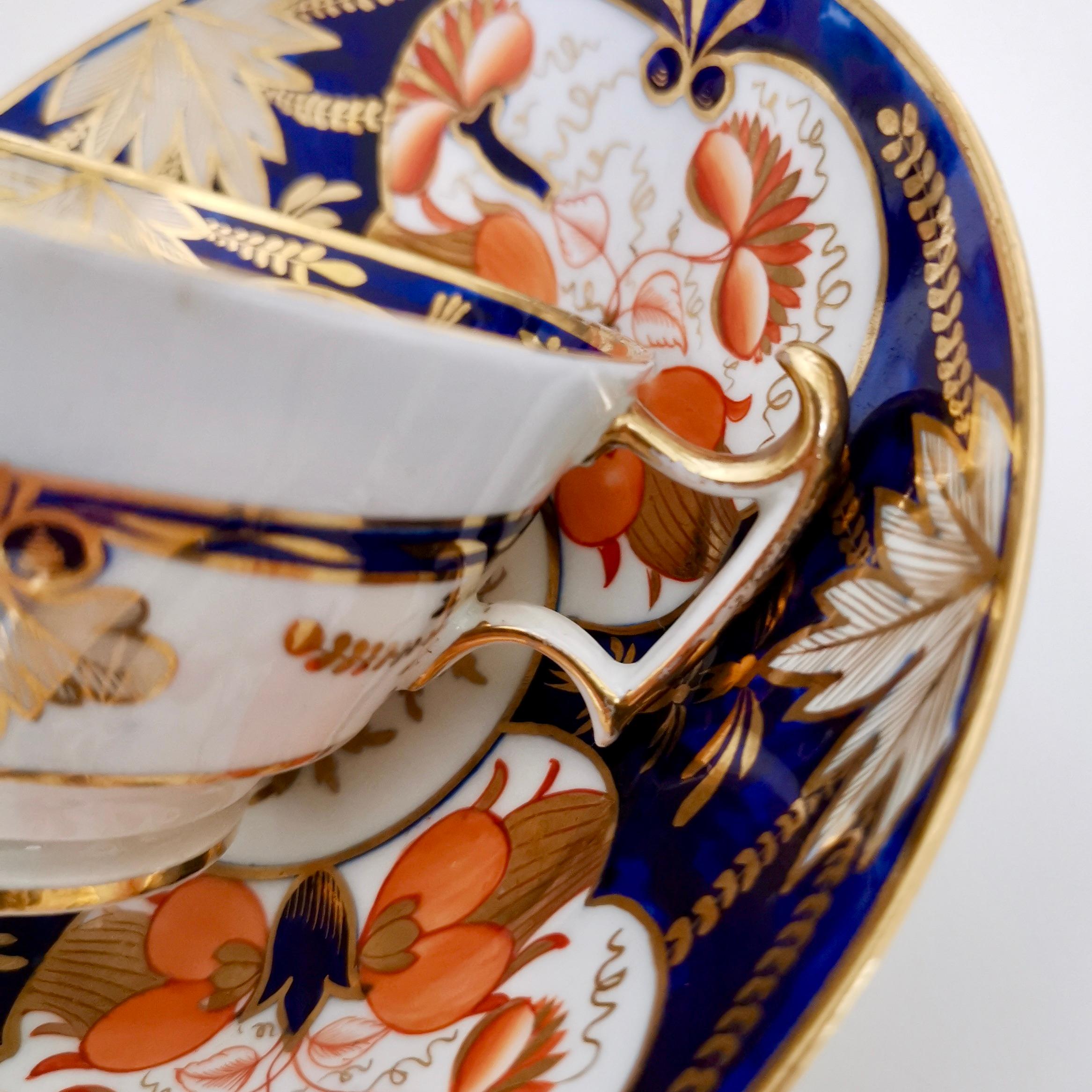 Early 19th Century John Rose Coalport Porcelain Teacup, Japan Imari Orange, Regency ca 1815