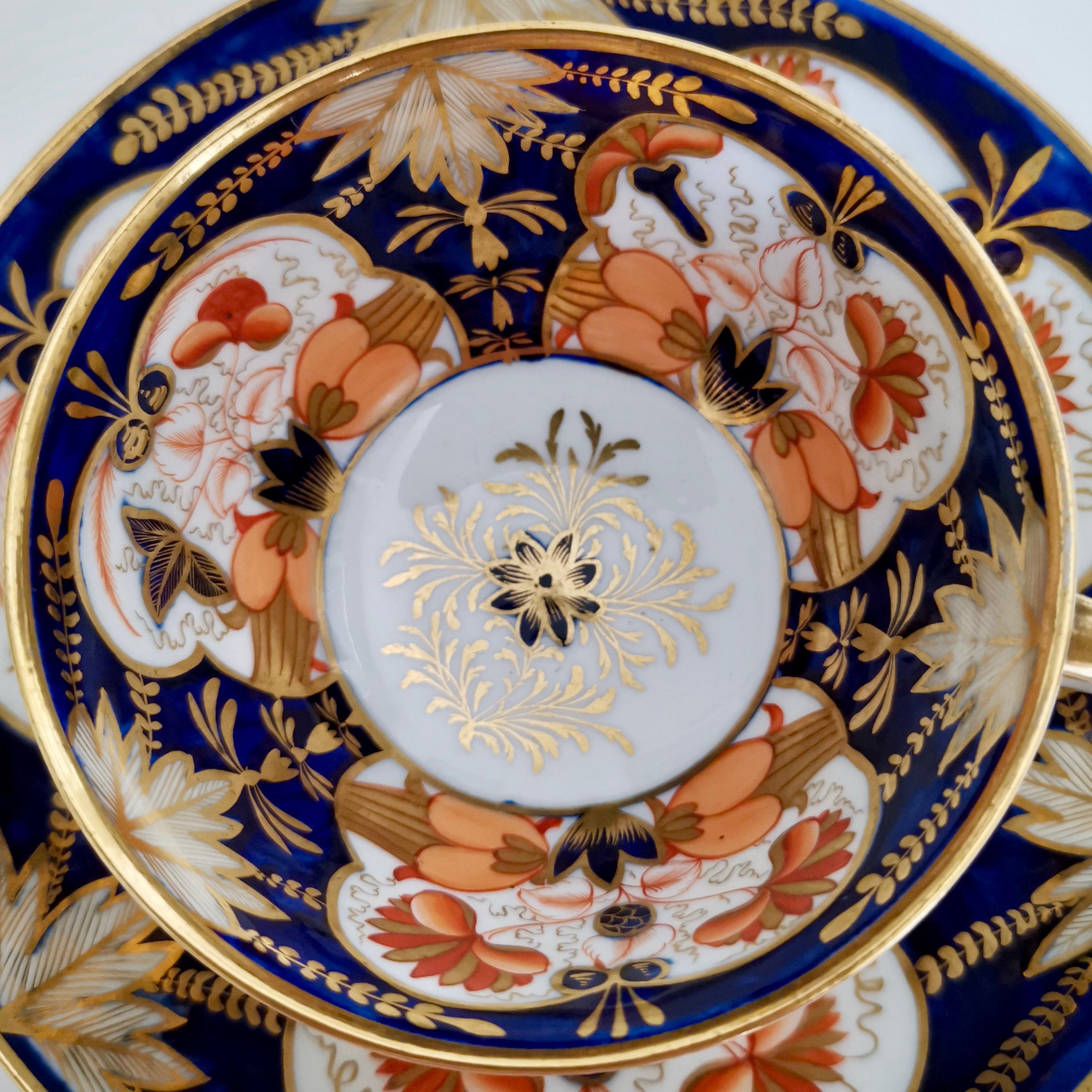 John Rose Coalport Porcelain Teacup, Japan Imari Orange, Regency ca 1815 1