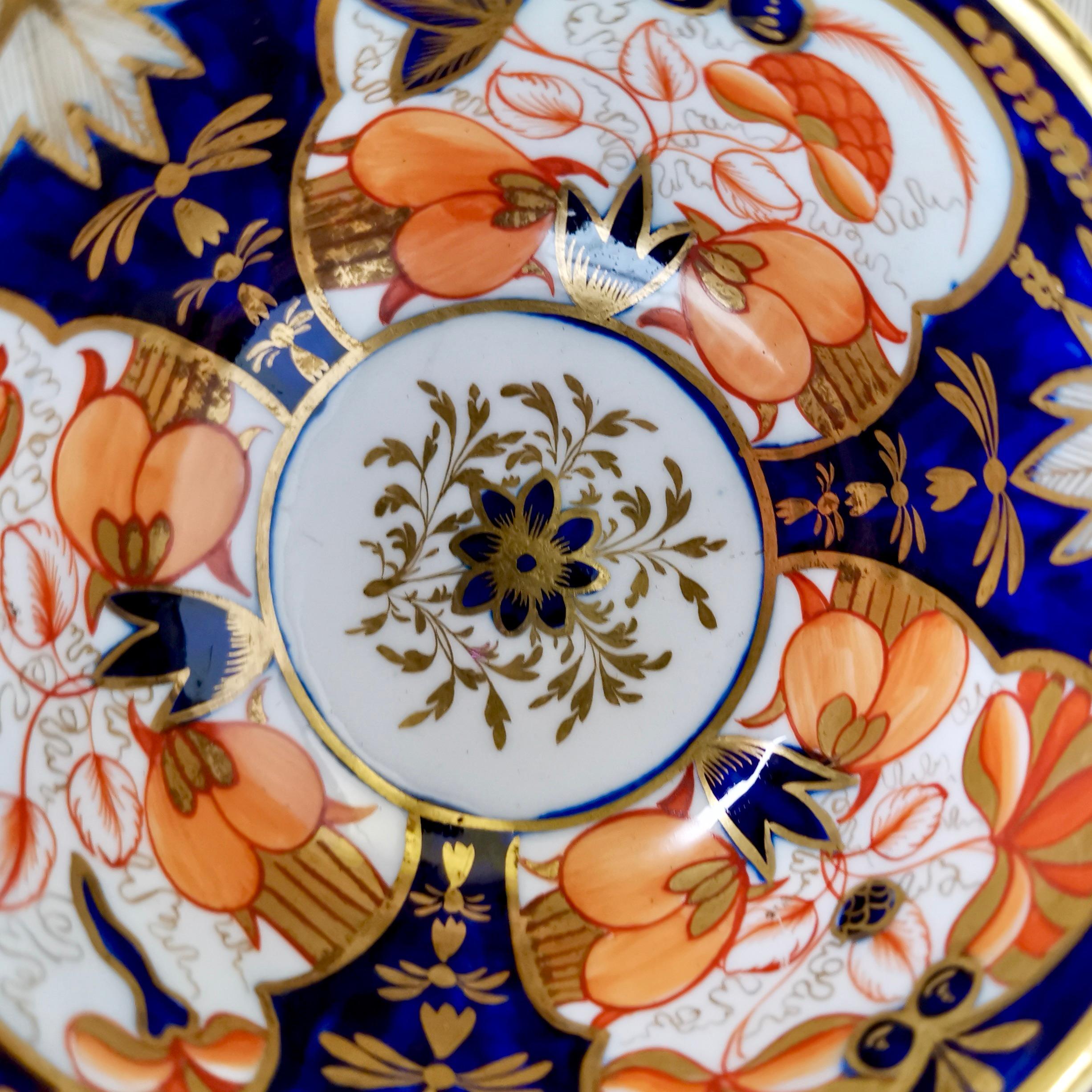 John Rose Coalport Porcelain Teacup Trio, Japan Imari Orange, Regency, ca 1815 5