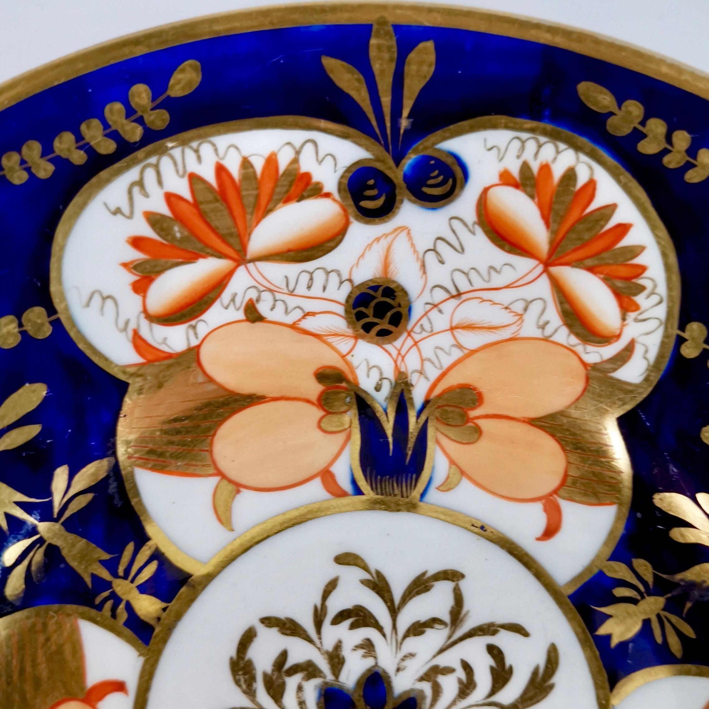 John Rose Coalport Porcelain Teacup Trio, Japan Imari Orange, Regency, ca 1815 11