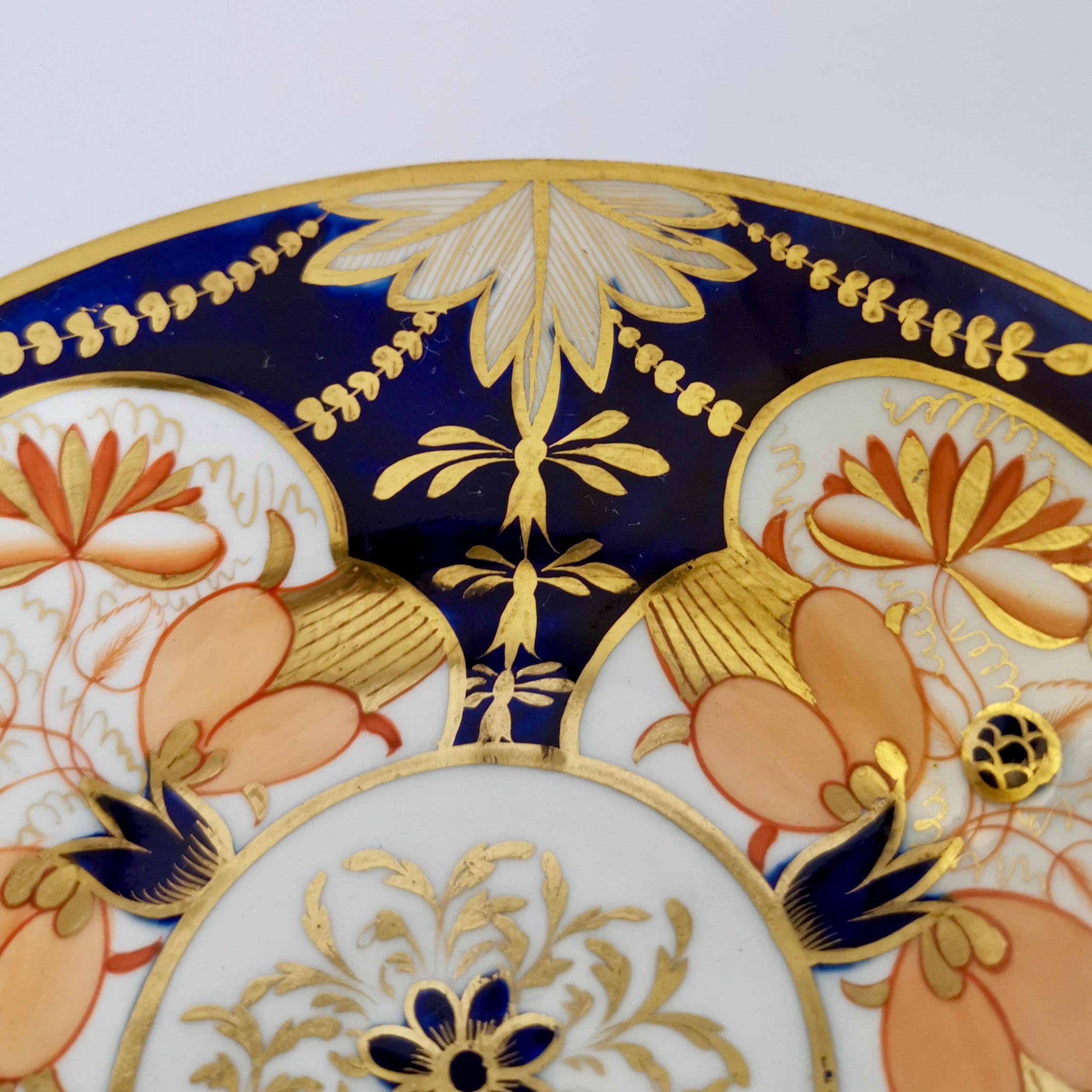 John Rose Coalport Porcelain Teacup Trio, Japan Imari Orange, Regency, ca 1815 12