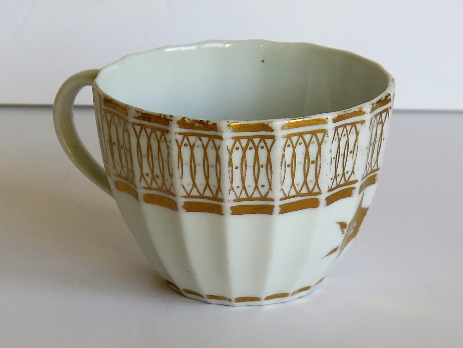 John Rose Coalport Trio Porcelain All Gilded Royal Garter Pattern, circa 1800 4