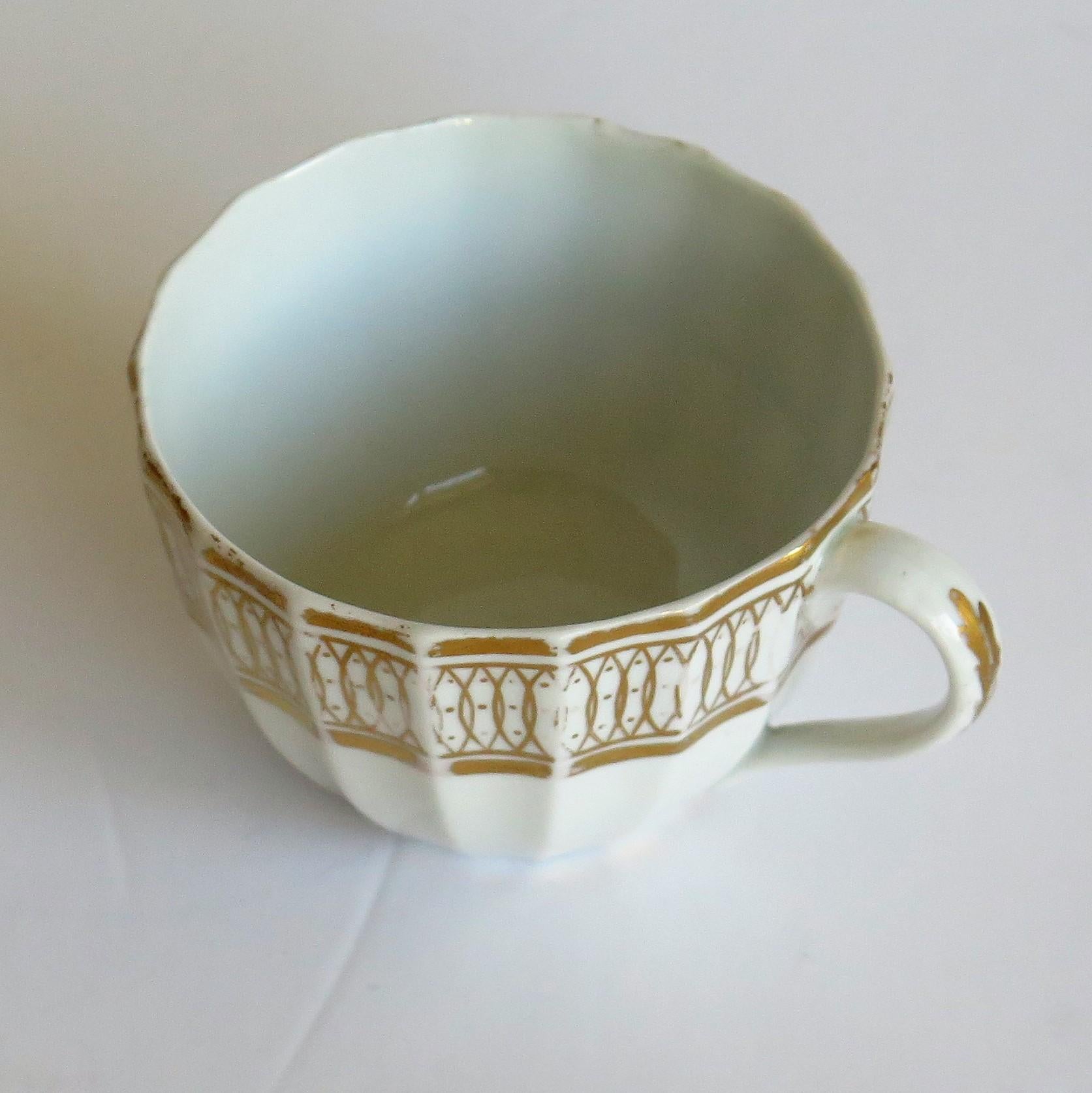 John Rose Coalport TRIO Porcelain Gilded Royal Garter Pattern, Circa 1800 For Sale 5