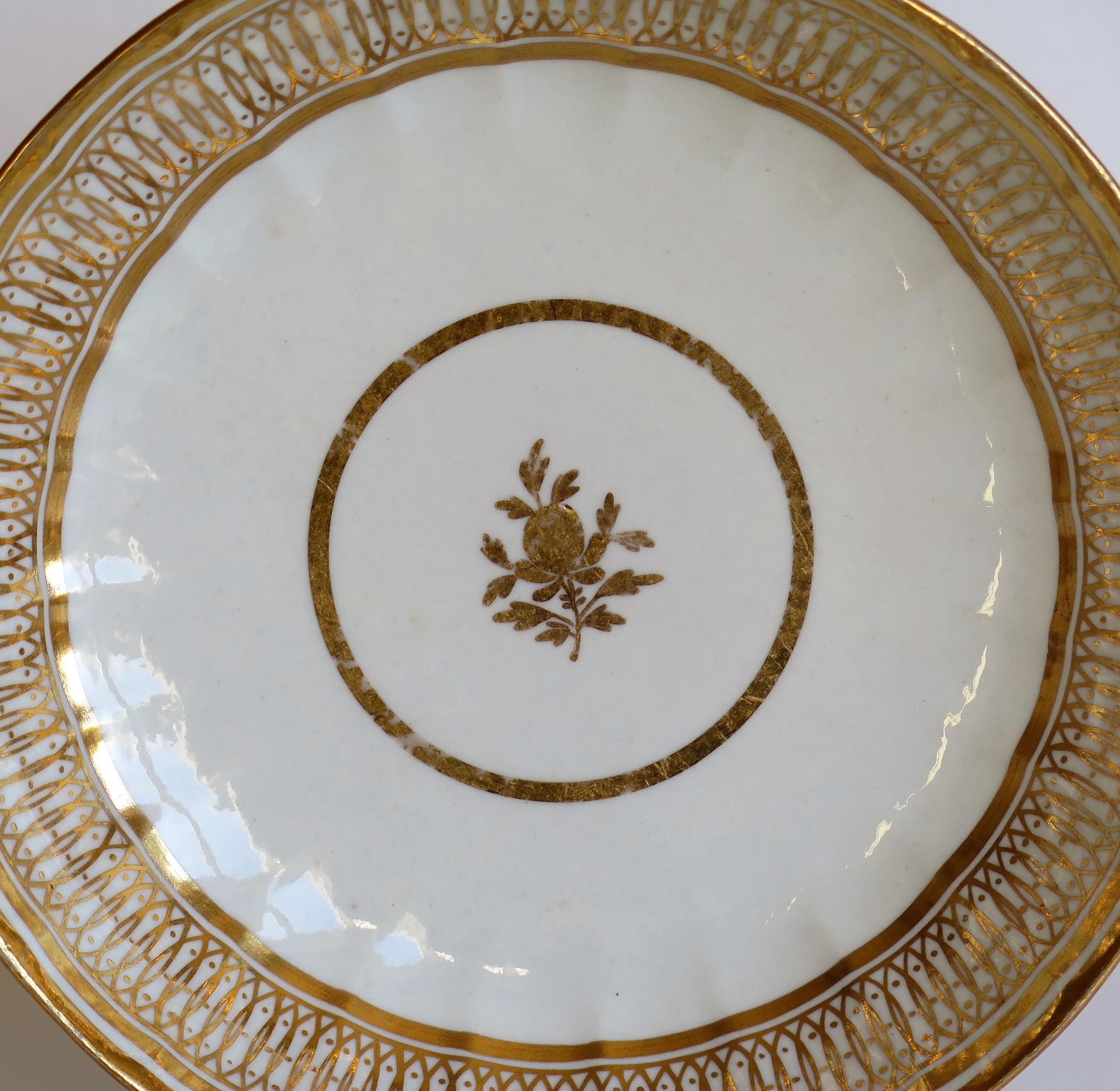 John Rose Coalport TRIO Porcelain Gilded Royal Garter Pattern, Circa 1800 For Sale 9