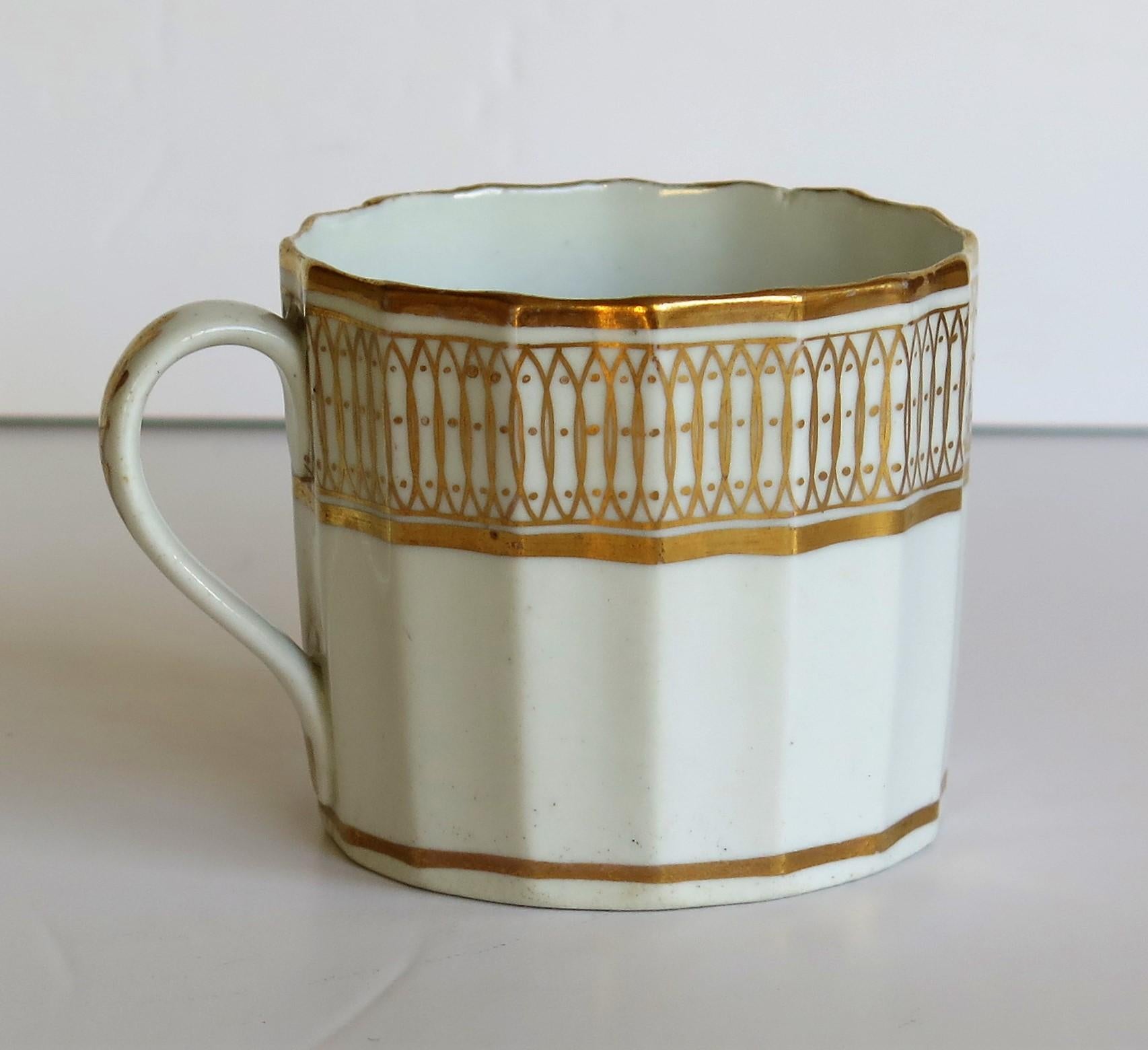 John Rose Coalport TRIO Porcelain Gilded Royal Garter Pattern, Circa 1800 For Sale 1