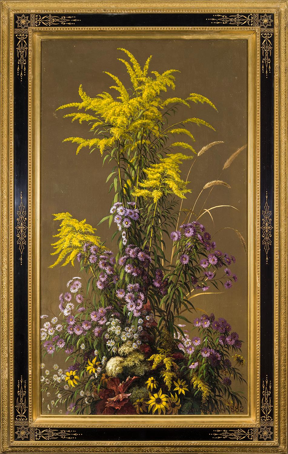 Épingle dorée et autres fleurs sauvages - Jaune Still-Life Painting par John Ross Key