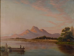 "Sunset on the San Joaquin delta 1885" Mt. Diablo (after) John Ross Key