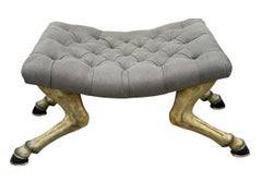 John Rosselli Eccentric Horse Hoof Long Leg Bench Stool Ottoman