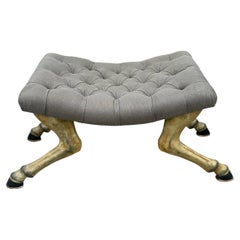 John Rosselli Eccentric Horse Hoof Long Leg Bench Stool Ottoman