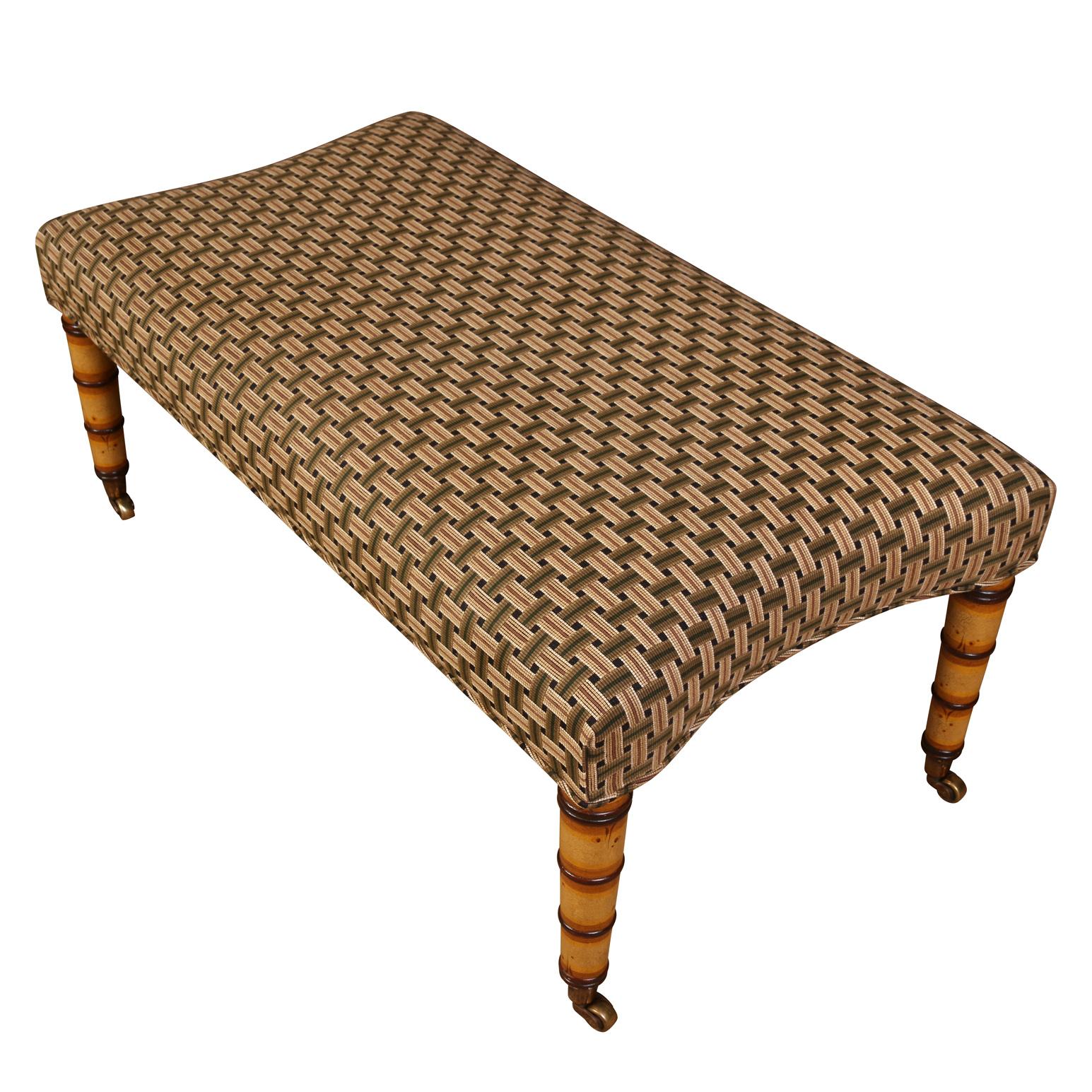 John Rosselli Faux Bamboo Basketweave Motif Bench In Good Condition In Locust Valley, NY