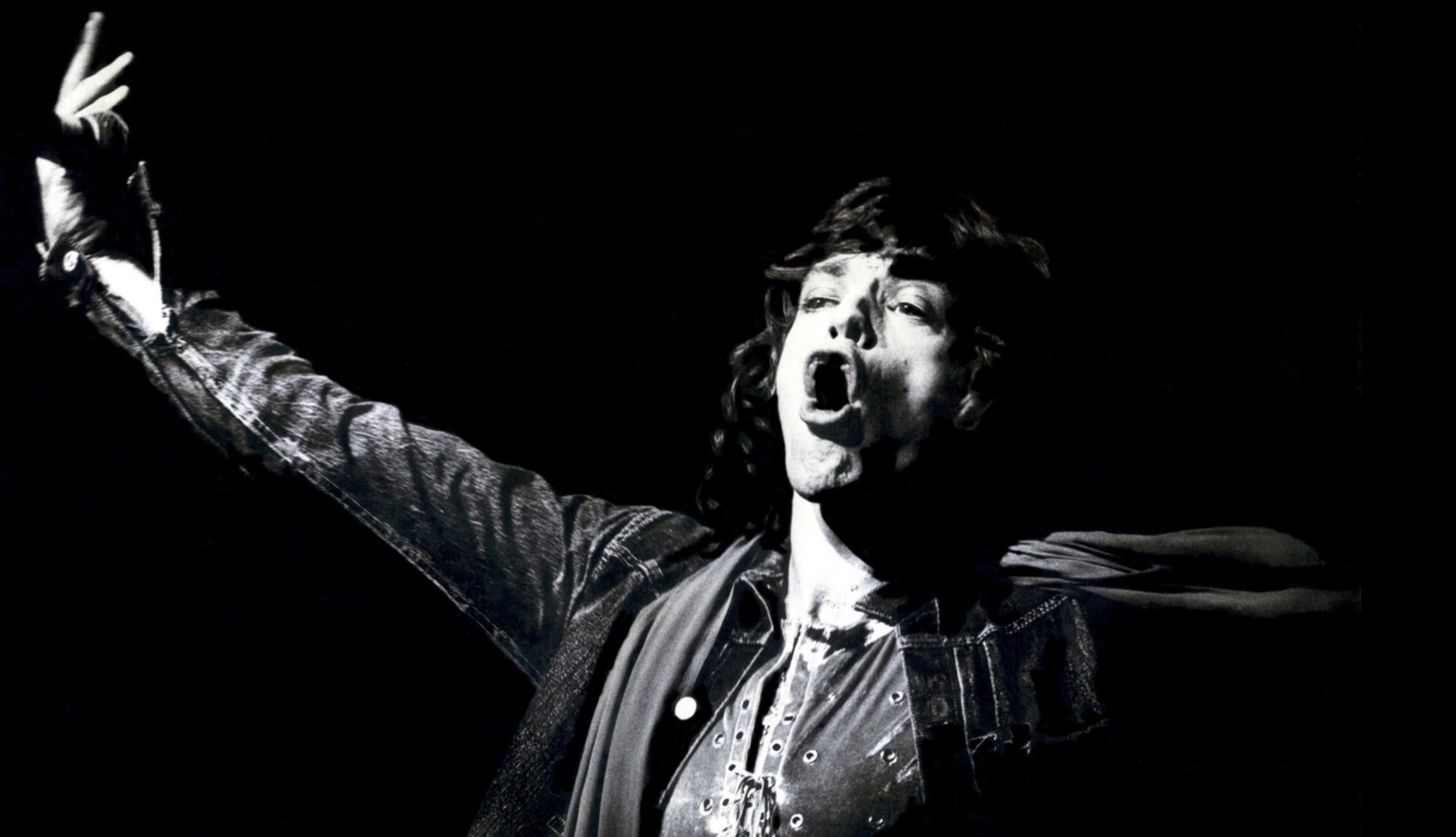 John Rowlands Black and White Photograph - Mick Jagger Rolling Stones Tour 1972