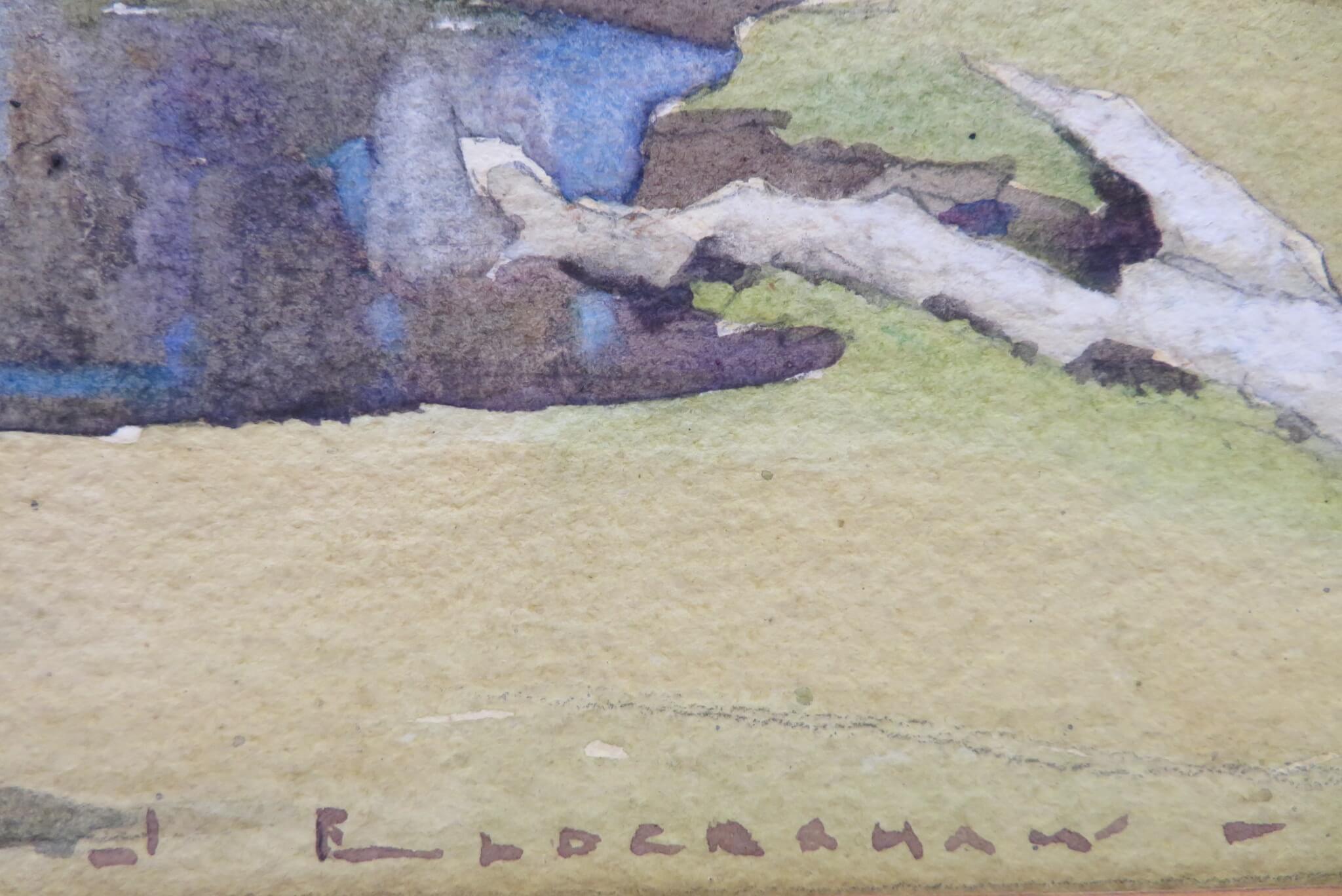 John Roy Eldershaw (1892-1973) Acuarela australiana NUEVA GALES DEL SUR TAZMANIA en venta 4