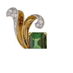John Rubel Retro Diamond and Tourmaline Earrings